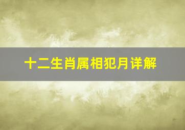 十二生肖属相犯月详解