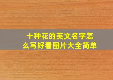 十种花的英文名字怎么写好看图片大全简单