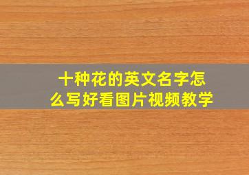 十种花的英文名字怎么写好看图片视频教学