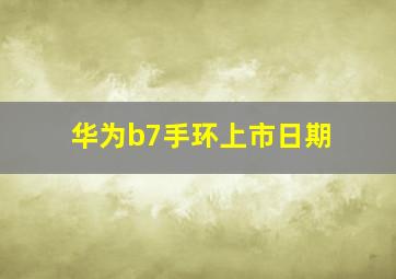 华为b7手环上市日期