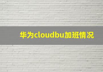 华为cloudbu加班情况