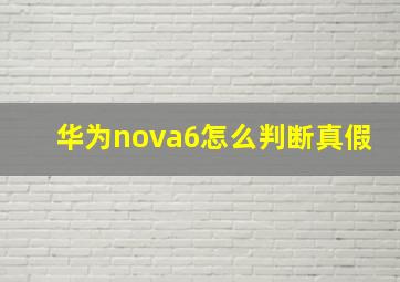 华为nova6怎么判断真假