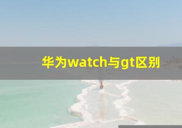 华为watch与gt区别