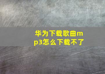 华为下载歌曲mp3怎么下载不了