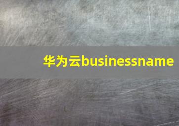 华为云businessname