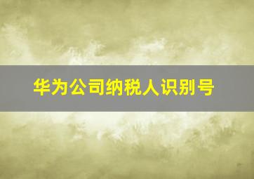 华为公司纳税人识别号