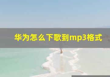 华为怎么下歌到mp3格式