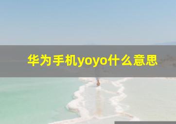 华为手机yoyo什么意思