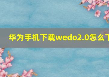 华为手机下载wedo2.0怎么下