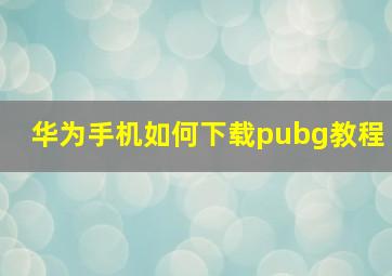 华为手机如何下载pubg教程