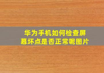 华为手机如何检查屏幕坏点是否正常呢图片