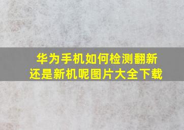 华为手机如何检测翻新还是新机呢图片大全下载