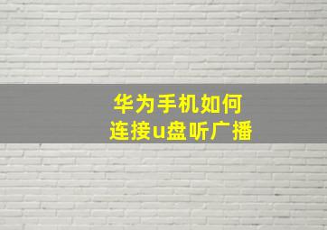 华为手机如何连接u盘听广播