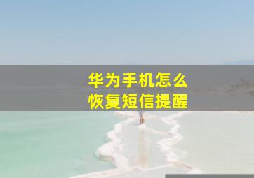 华为手机怎么恢复短信提醒