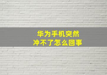 华为手机突然冲不了怎么回事