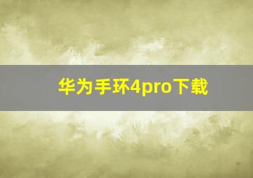 华为手环4pro下载