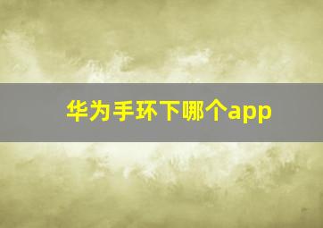 华为手环下哪个app