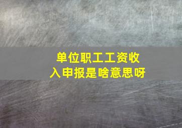 单位职工工资收入申报是啥意思呀