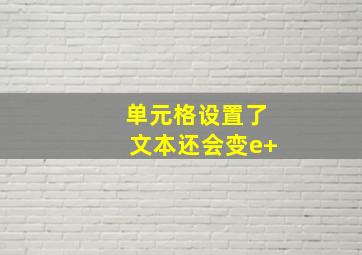 单元格设置了文本还会变e+