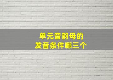 单元音韵母的发音条件哪三个