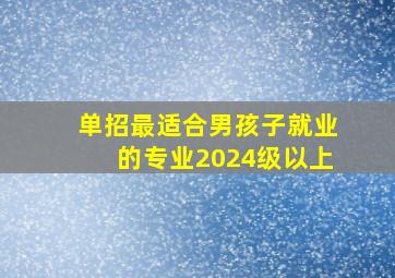 单招最适合男孩子就业的专业2024级以上