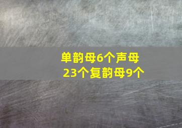 单韵母6个声母23个复韵母9个