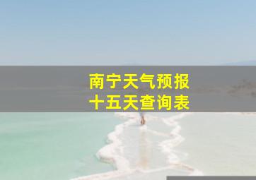 南宁天气预报十五天查询表