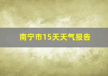 南宁市15天天气报告