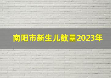 南阳市新生儿数量2023年