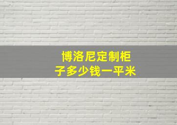 博洛尼定制柜子多少钱一平米