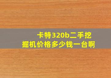 卡特320b二手挖掘机价格多少钱一台啊