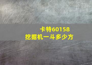 卡特60158挖掘机一斗多少方