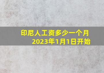 印尼人工资多少一个月2023年1月1日开始