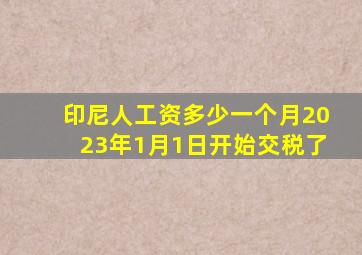 印尼人工资多少一个月2023年1月1日开始交税了