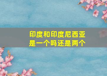 印度和印度尼西亚是一个吗还是两个