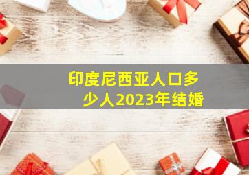 印度尼西亚人口多少人2023年结婚