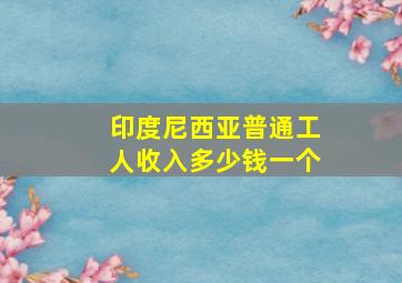 印度尼西亚普通工人收入多少钱一个