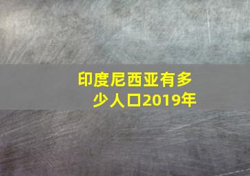 印度尼西亚有多少人口2019年