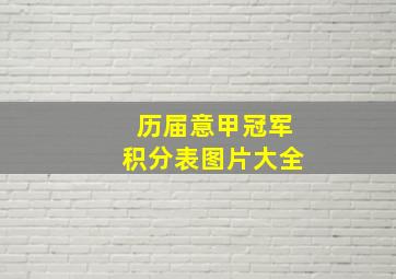 历届意甲冠军积分表图片大全