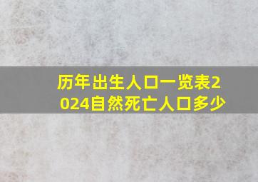 历年出生人口一览表2024自然死亡人口多少