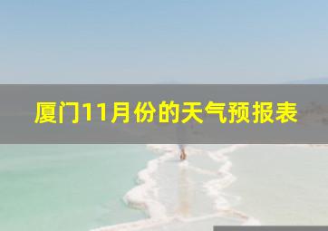 厦门11月份的天气预报表