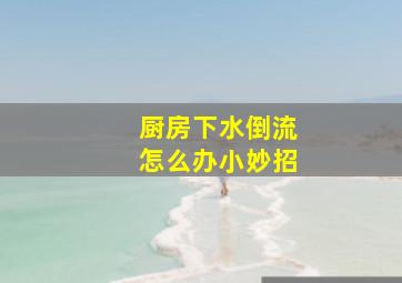 厨房下水倒流怎么办小妙招