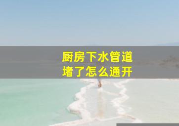 厨房下水管道堵了怎么通开