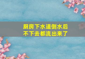 厨房下水道倒水后不下去都流出来了