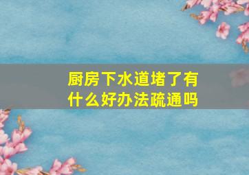 厨房下水道堵了有什么好办法疏通吗