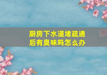 厨房下水道堵疏通后有臭味吗怎么办