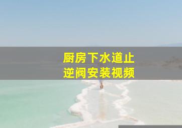 厨房下水道止逆阀安装视频