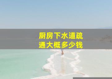 厨房下水道疏通大概多少钱