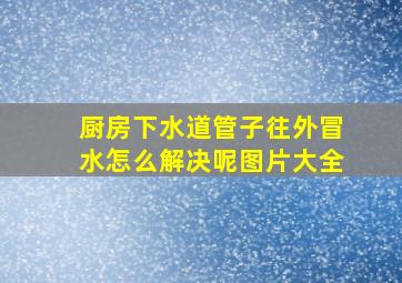 厨房下水道管子往外冒水怎么解决呢图片大全