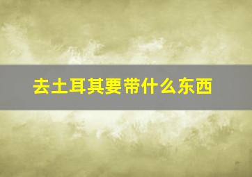 去土耳其要带什么东西